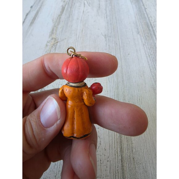 Dept 56 polliwoggs mini pumpkin mom ornament baby Jack O'Lantern Halloween shabb - Picture 4 of 7